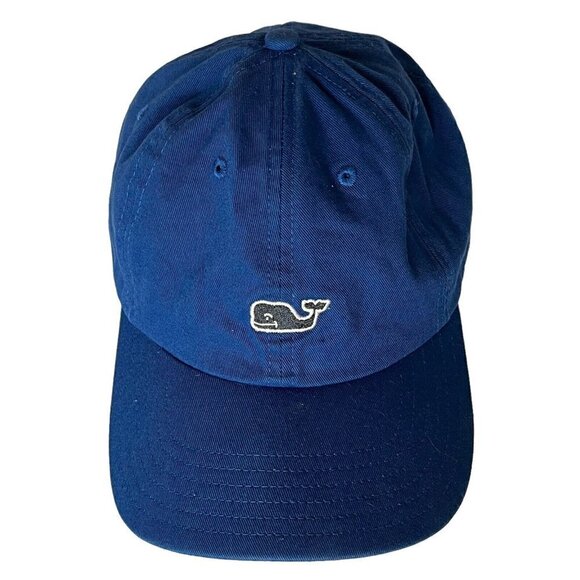 Vineyard Vines Blue Hat Embroidered Whale Adjustable Strapback Cap Classic Logo - Picture 11 of 11